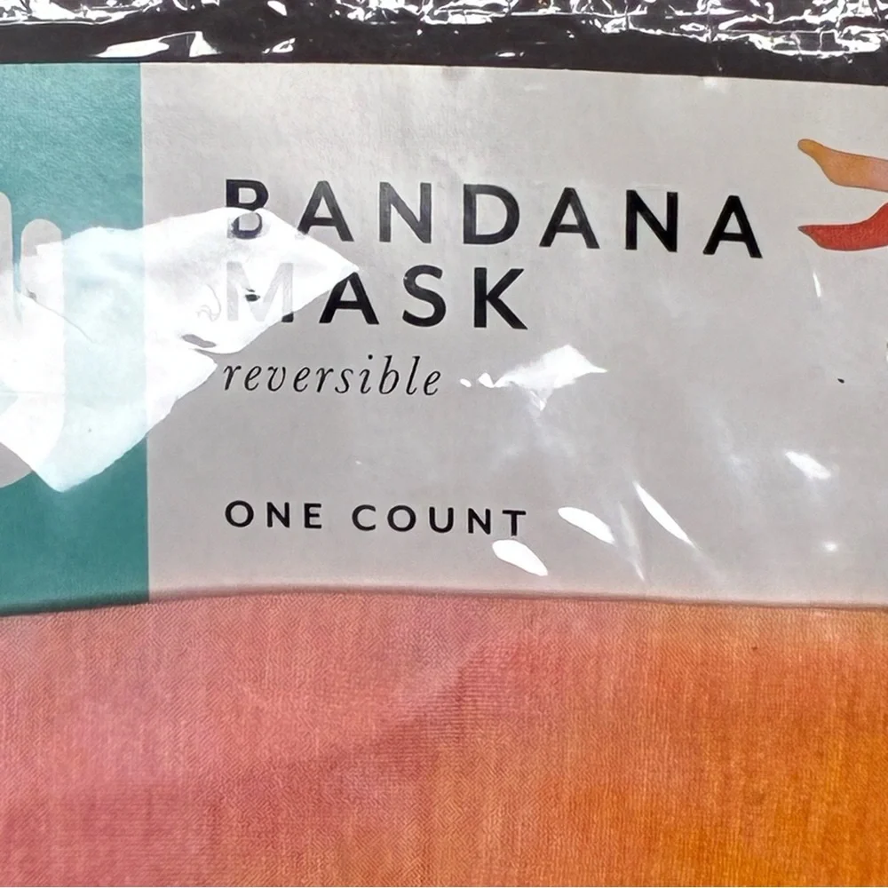 🐼 3/$25 NWT Reversible Bandana Mask - Orange & Pink Tie-Dye